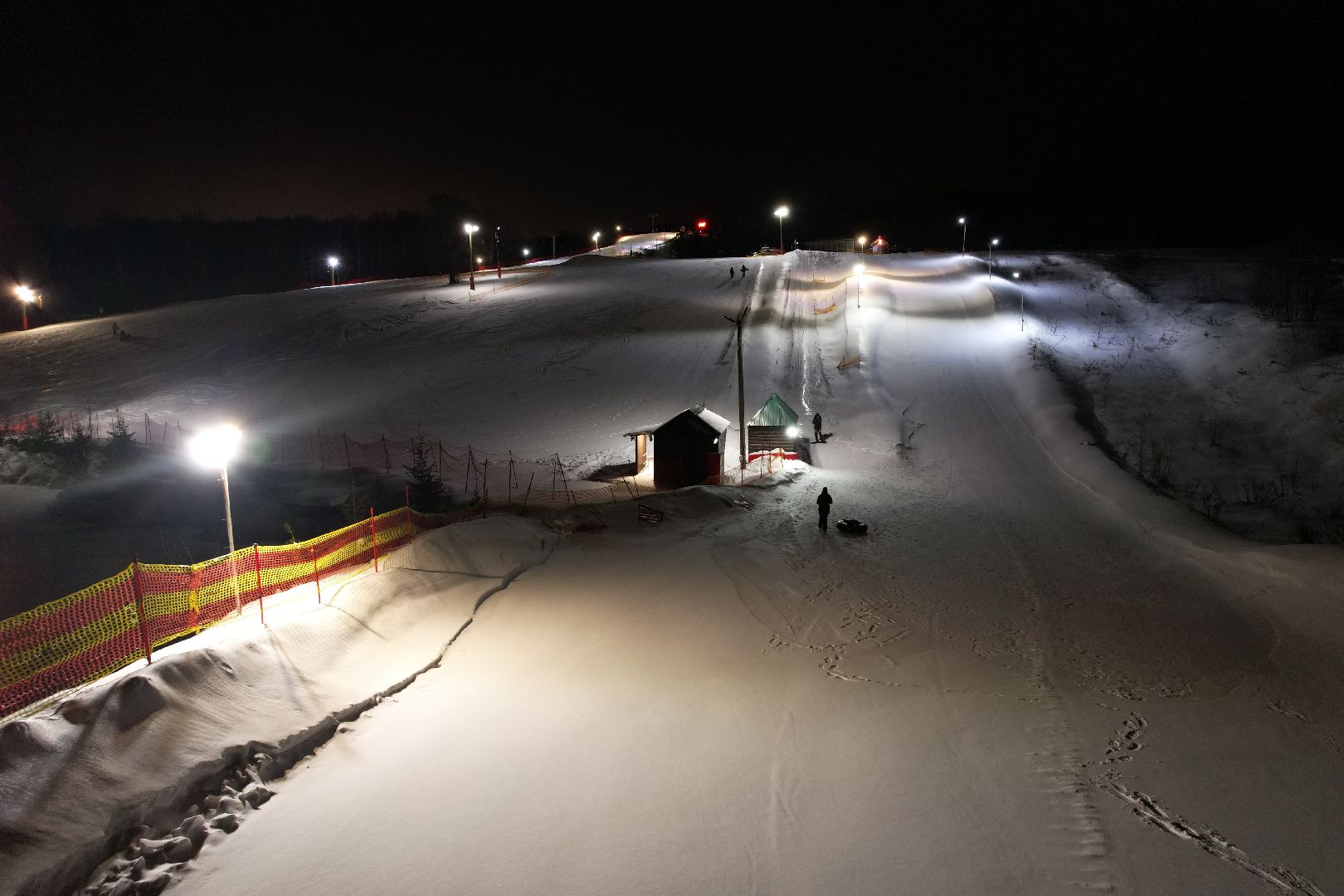 видео с коптера, курорт, лыжи,