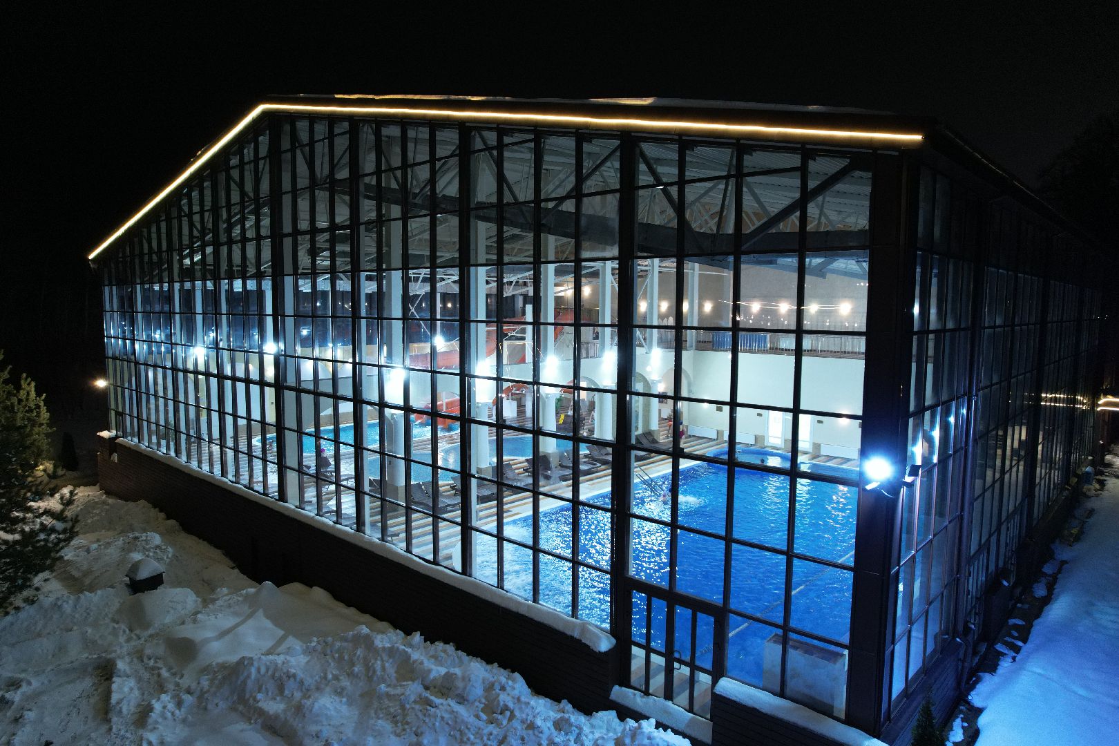 видео с коптера, курорт, лыжи,