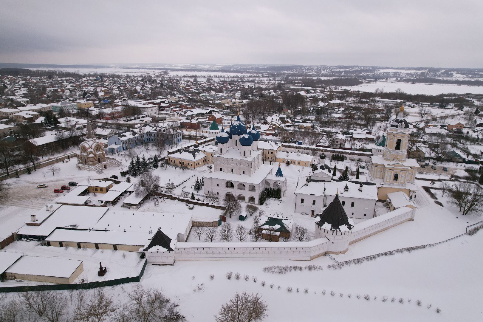 видео с коптера, монастырь, серпухов,