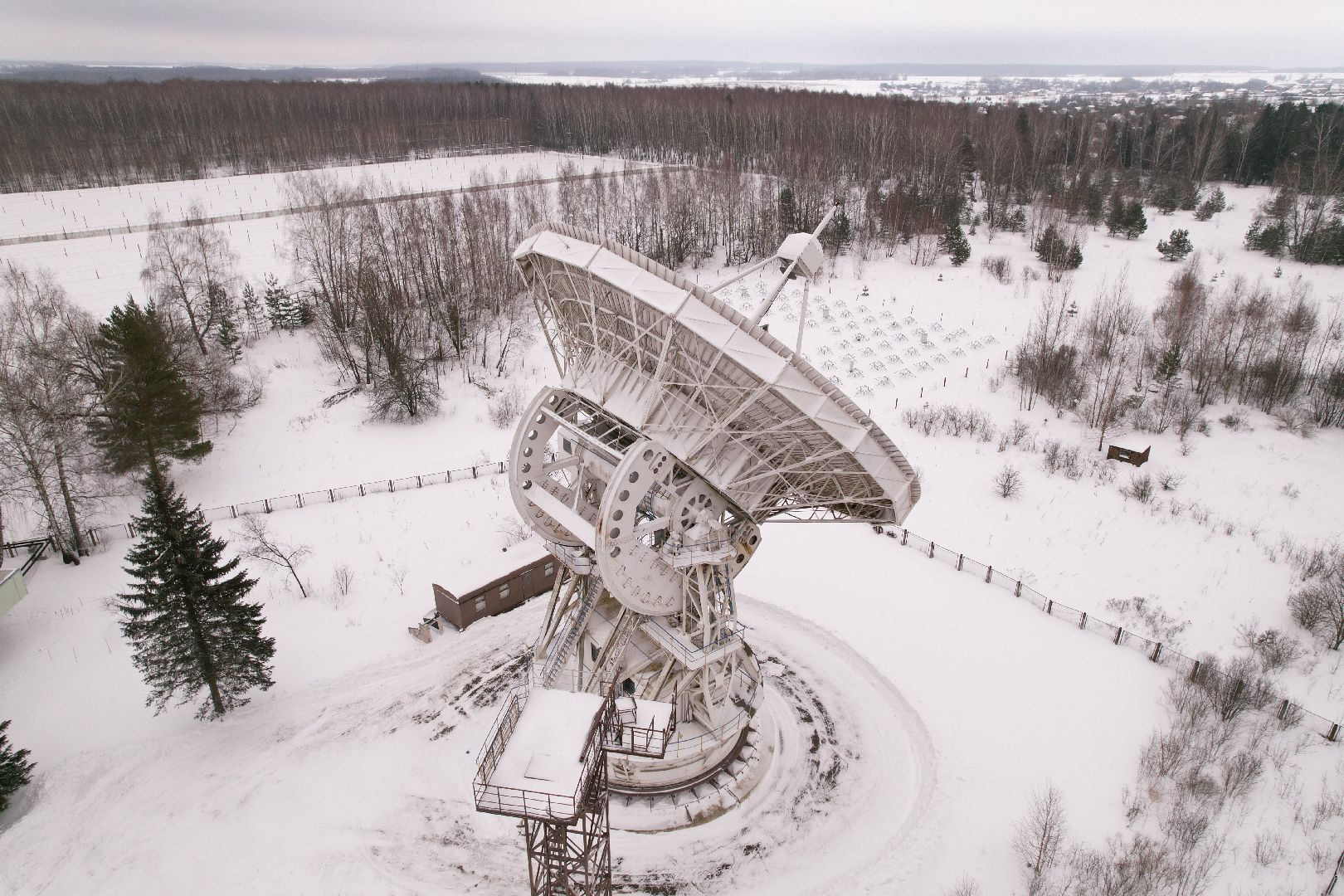 видео с коптера, пущино, абсерватория,