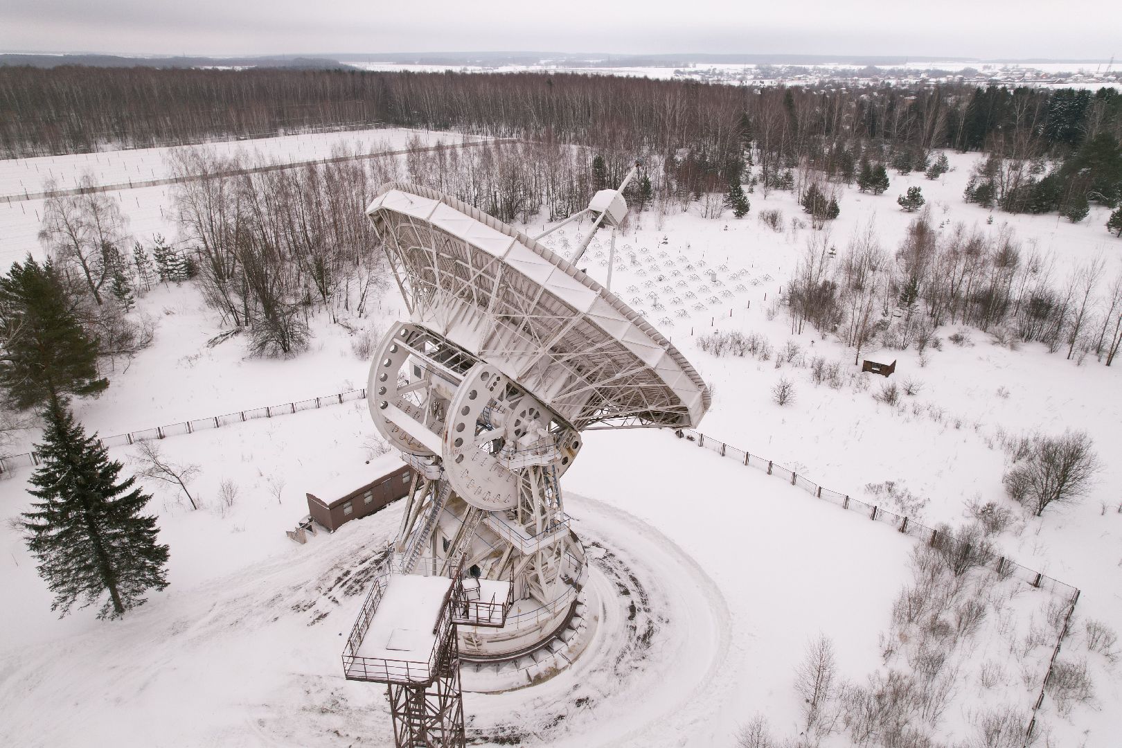 видео с коптера, пущино, абсерватория,