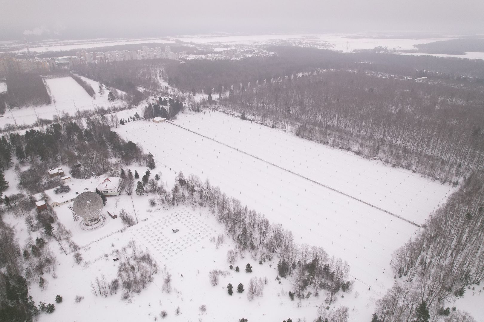 видео с коптера, пущино, абсерватория,