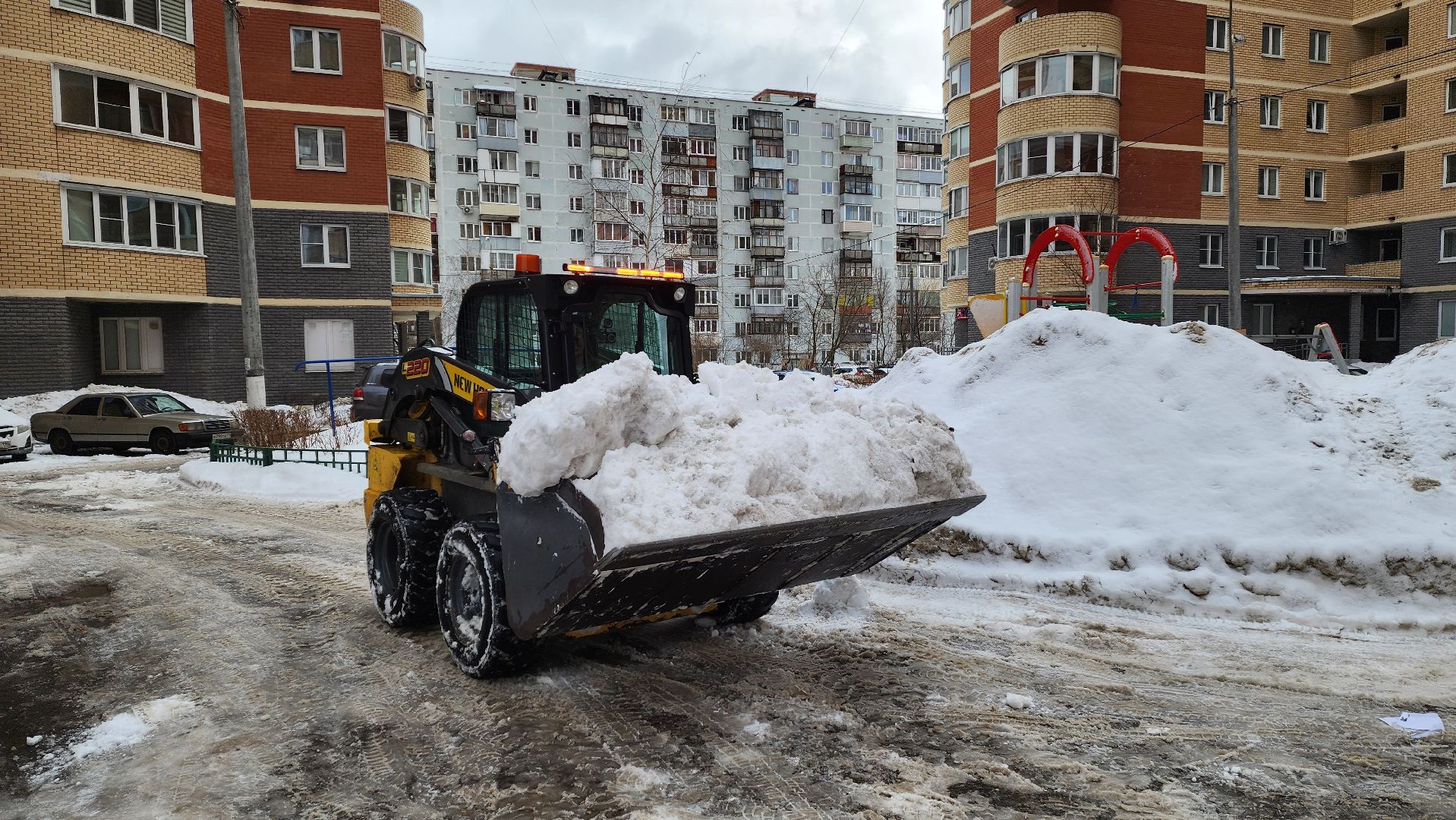 подмосквье, Городской округ Пушкинский, ивантеевка, уборка дворов, уборка дорог, снег, благоуйстройство,