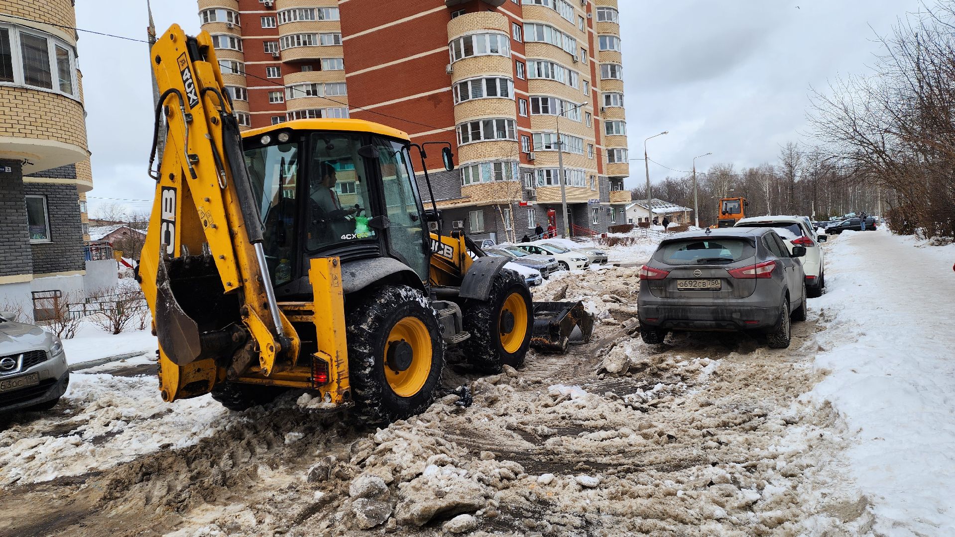 подмосквье, Городской округ Пушкинский, ивантеевка, уборка дворов, уборка дорог, снег, благоуйстройство,