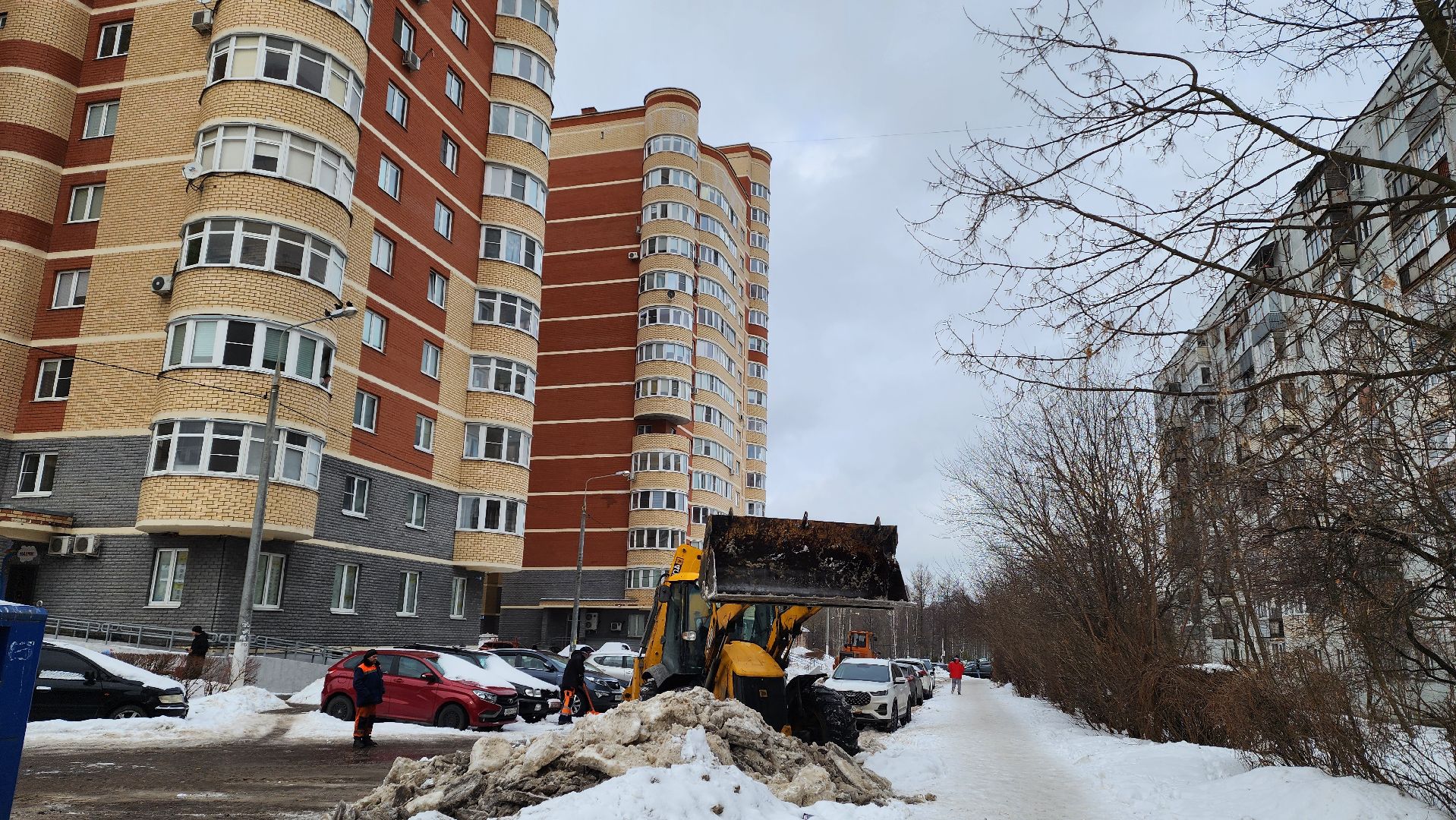 подмосквье, Городской округ Пушкинский, ивантеевка, уборка дворов, уборка дорог, снег, благоуйстройство,