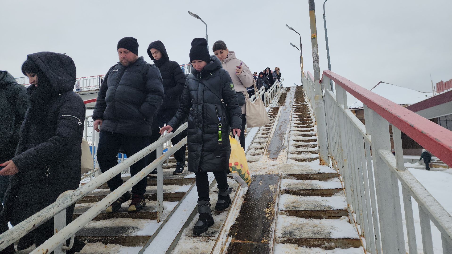 шатура, жд, мост, пешеходный мост, очистка снега,