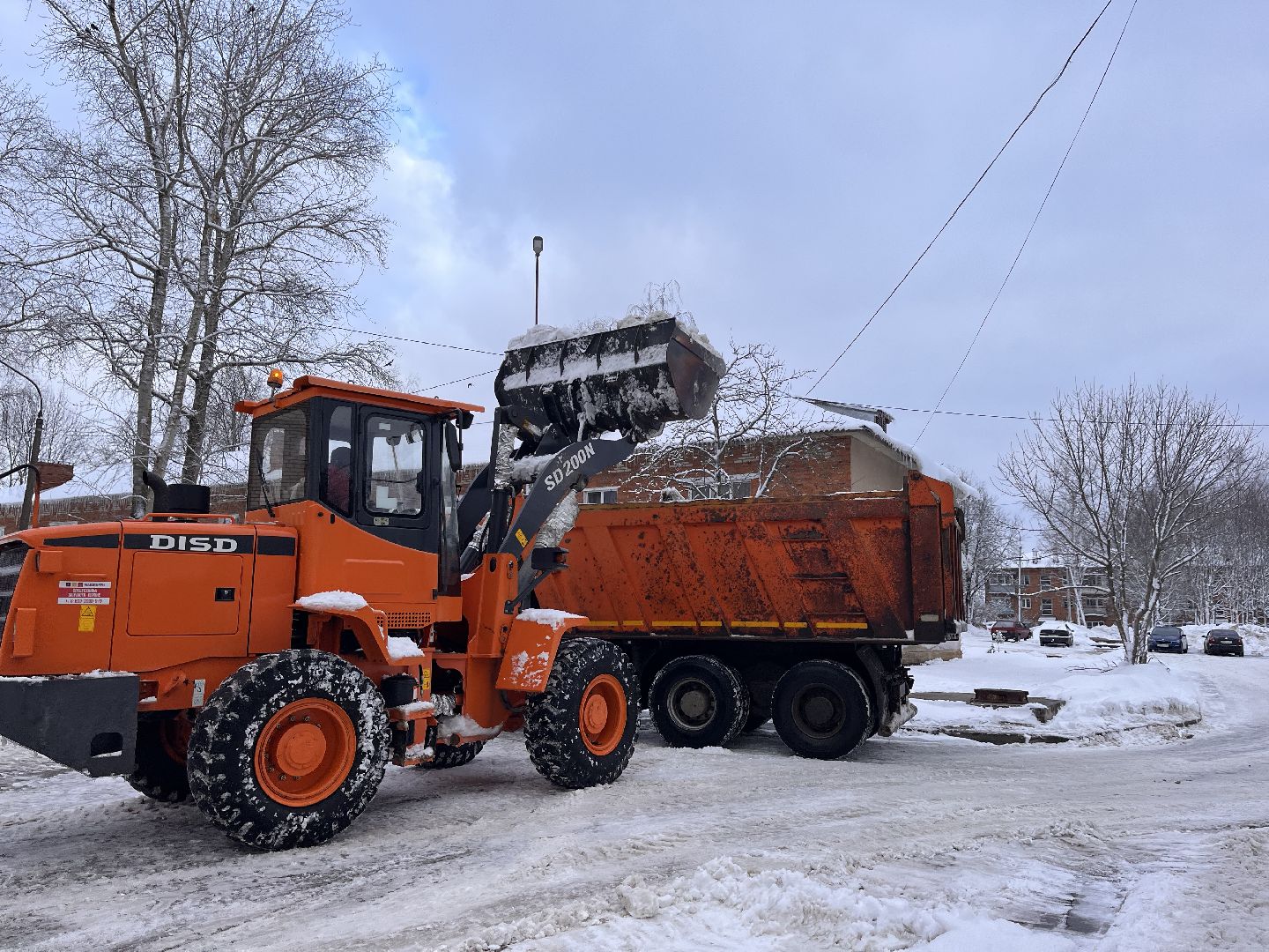 шаховская, снег, уборка дворов,