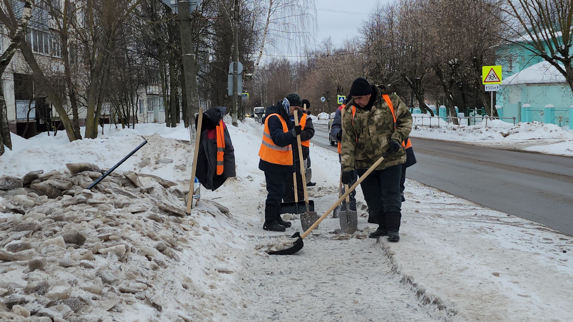 дороги, гололед, серпухов, комбинат благоустройства, дорожные работы,