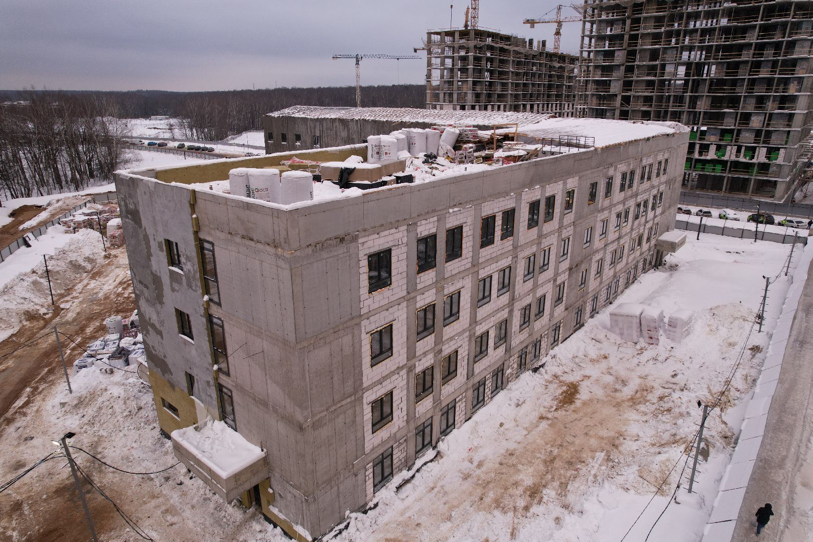 видео с коптера, поликлиника, ленинский,