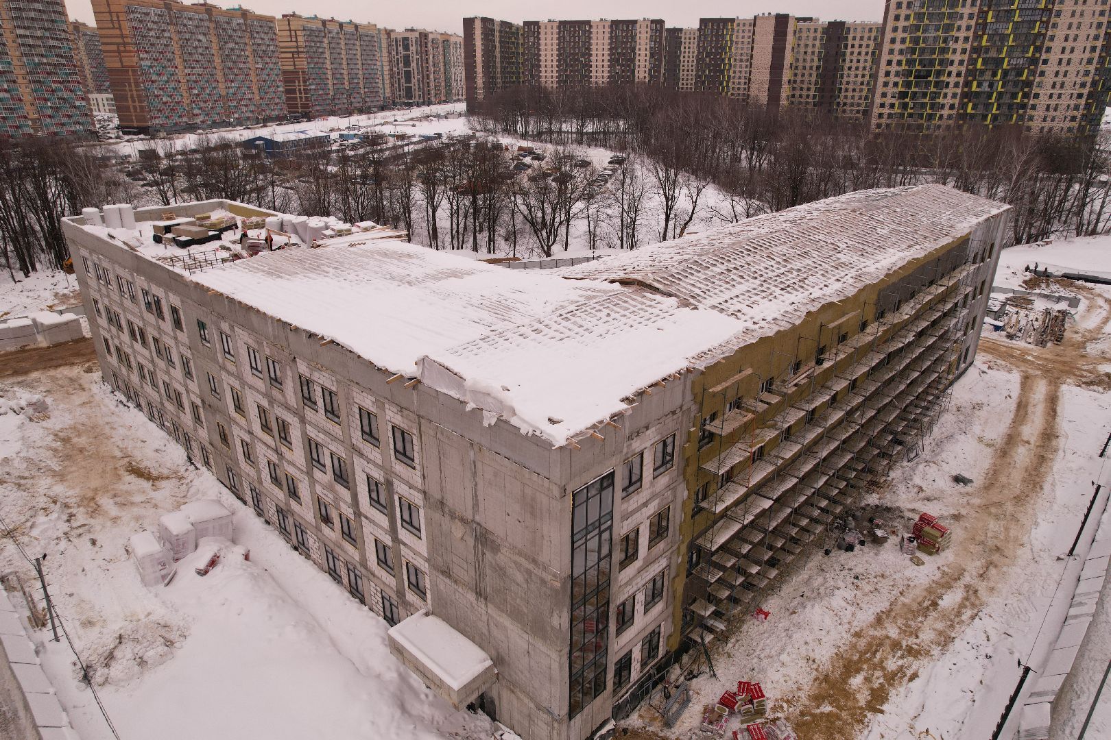 видео с коптера, поликлиника, ленинский,