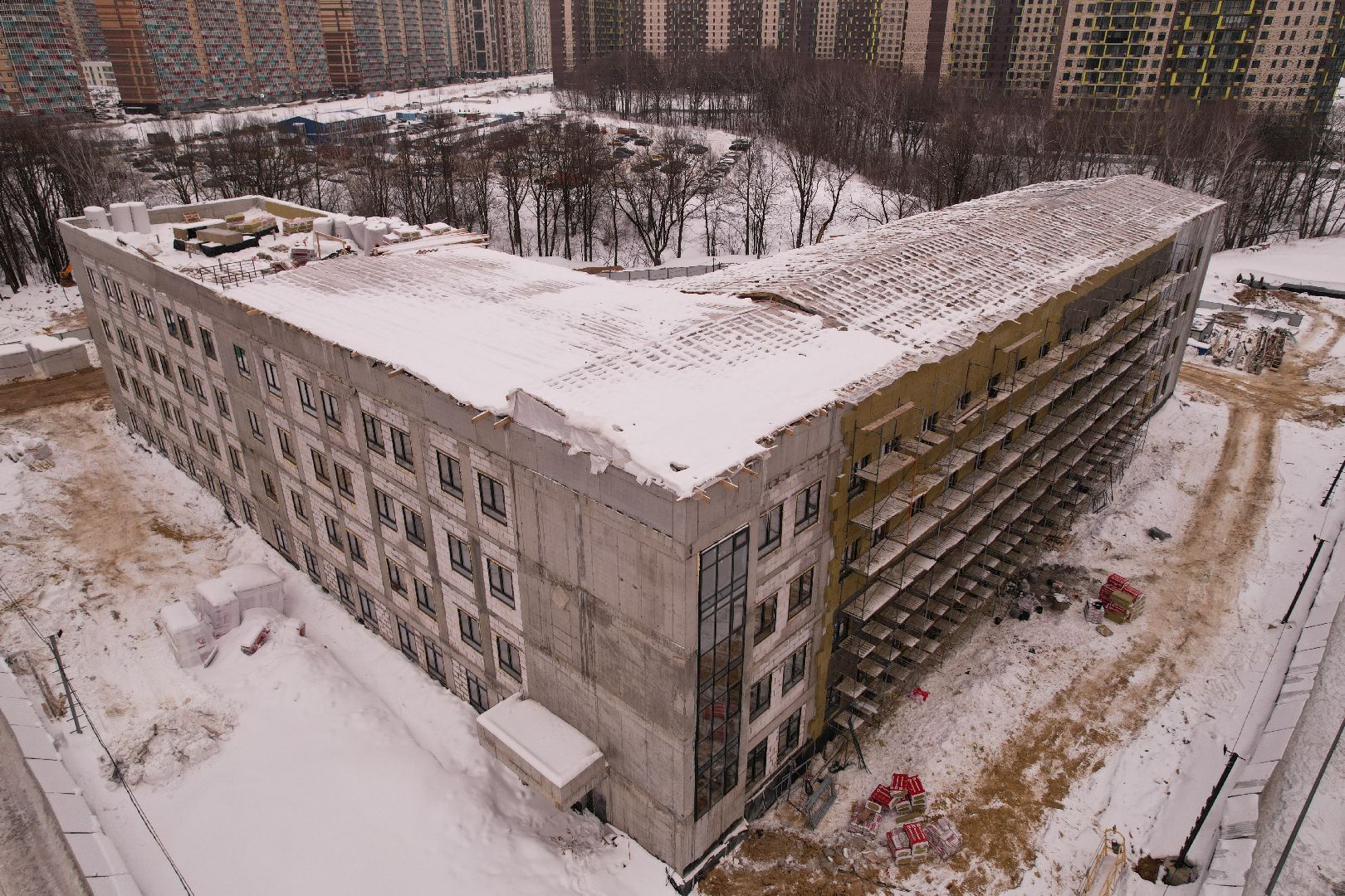 видео с коптера, поликлиника, ленинский,