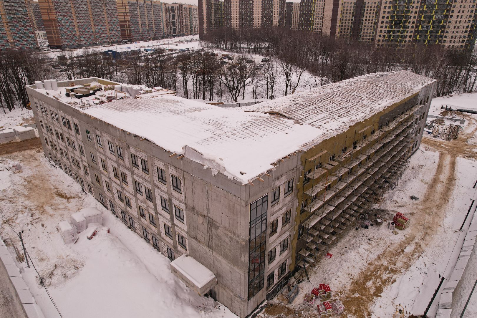 видео с коптера, поликлиника, ленинский,