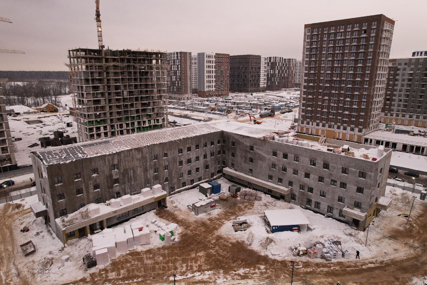 видео с коптера, поликлиника, ленинский,