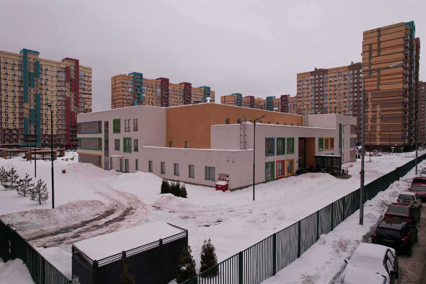 видео с коптера, детский сад,