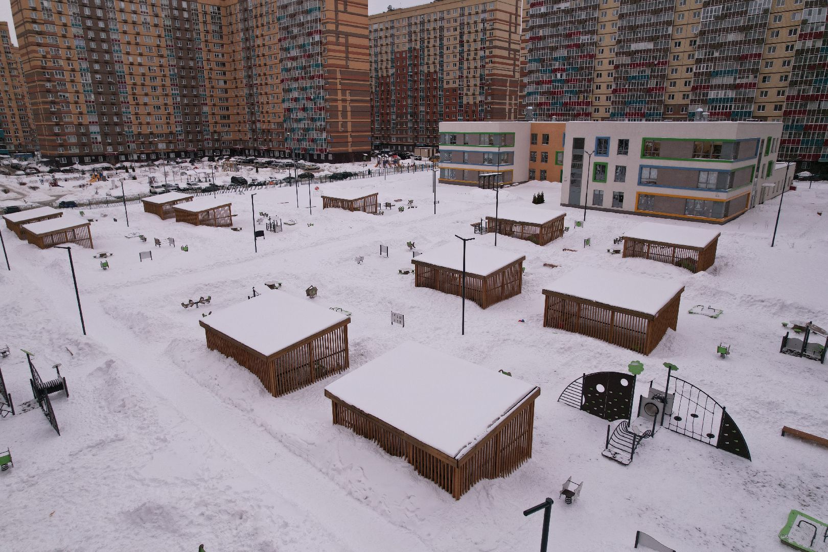 видео с коптера, детский сад,