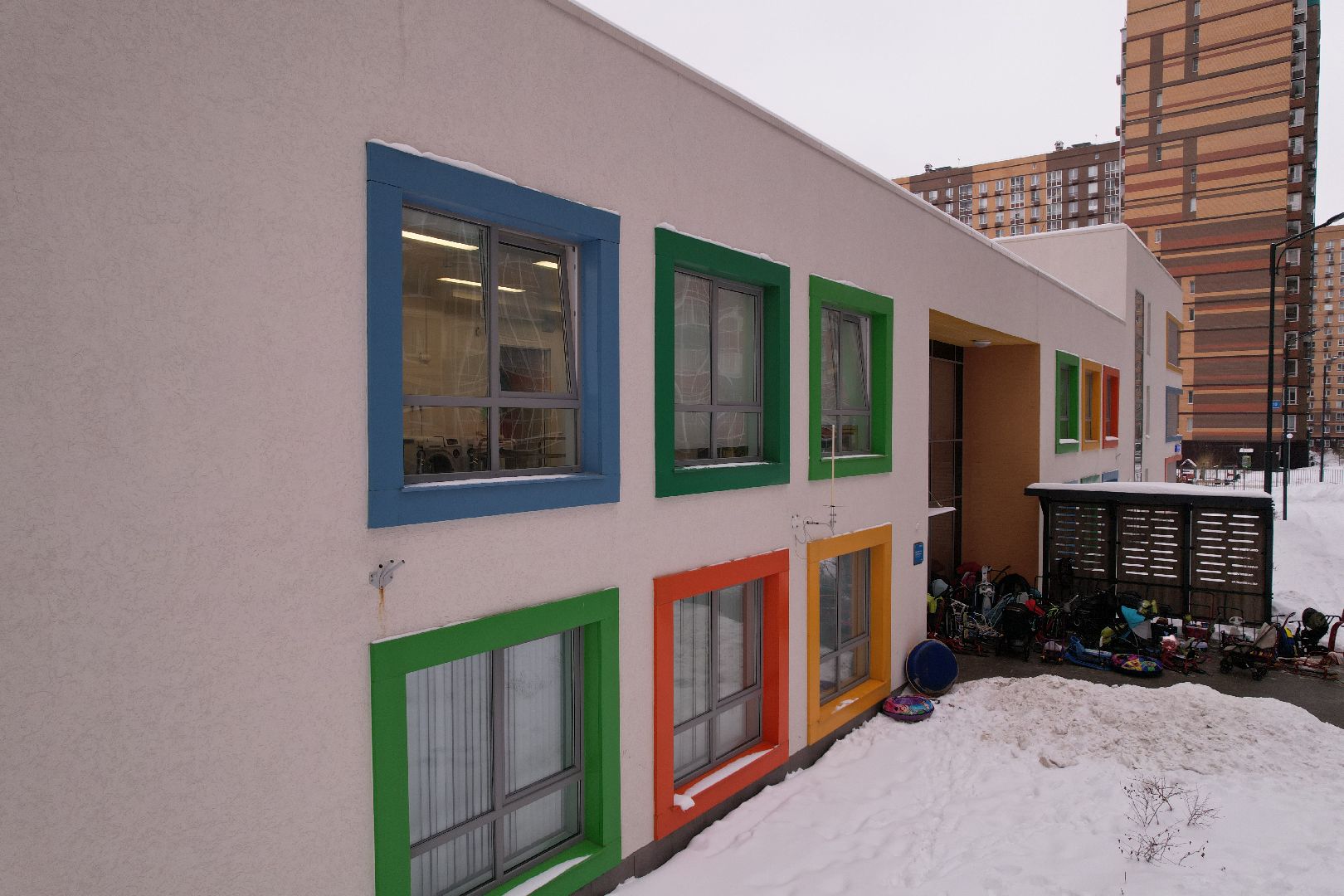 видео с коптера, детский сад,