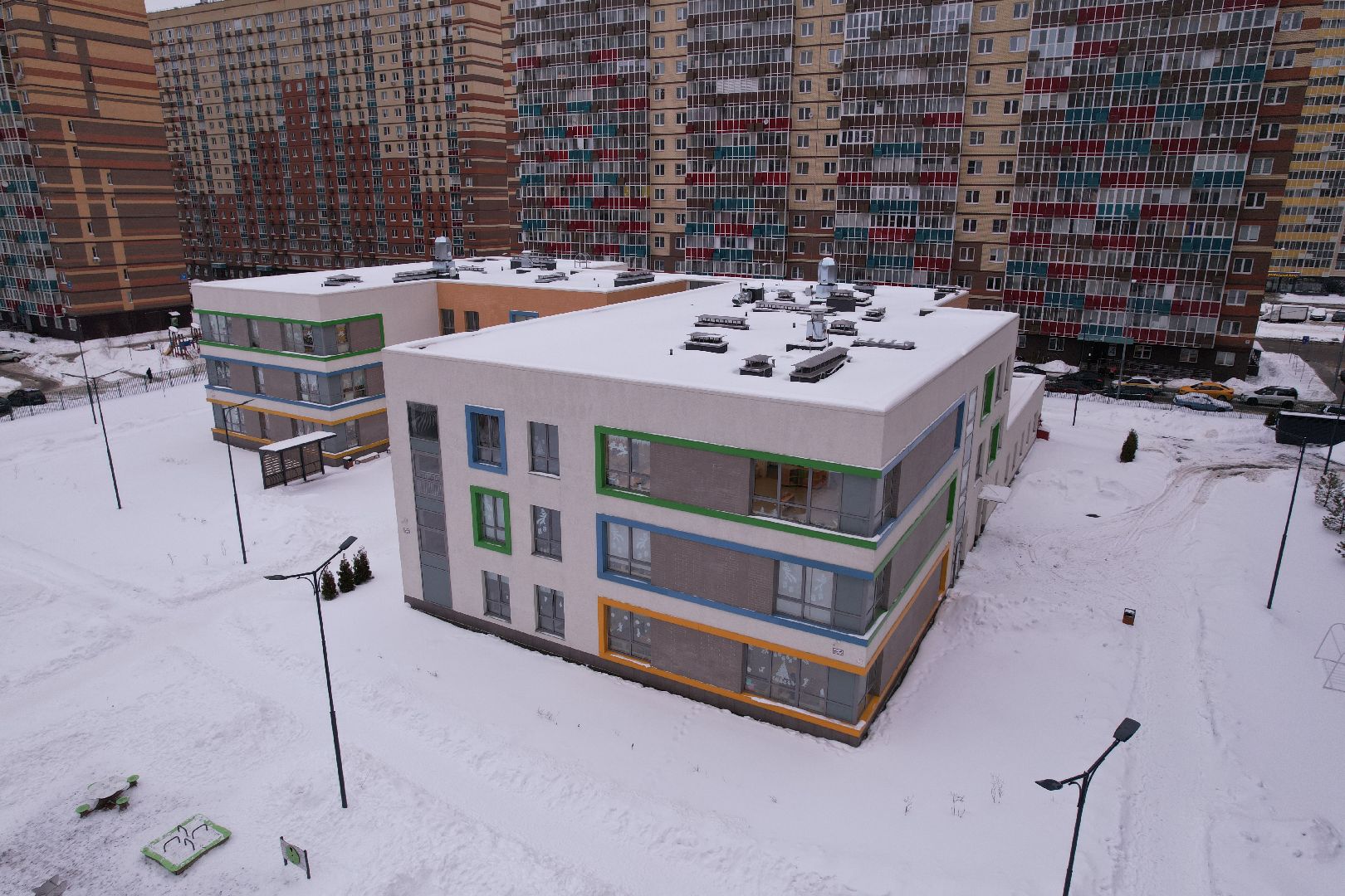 видео с коптера, детский сад,