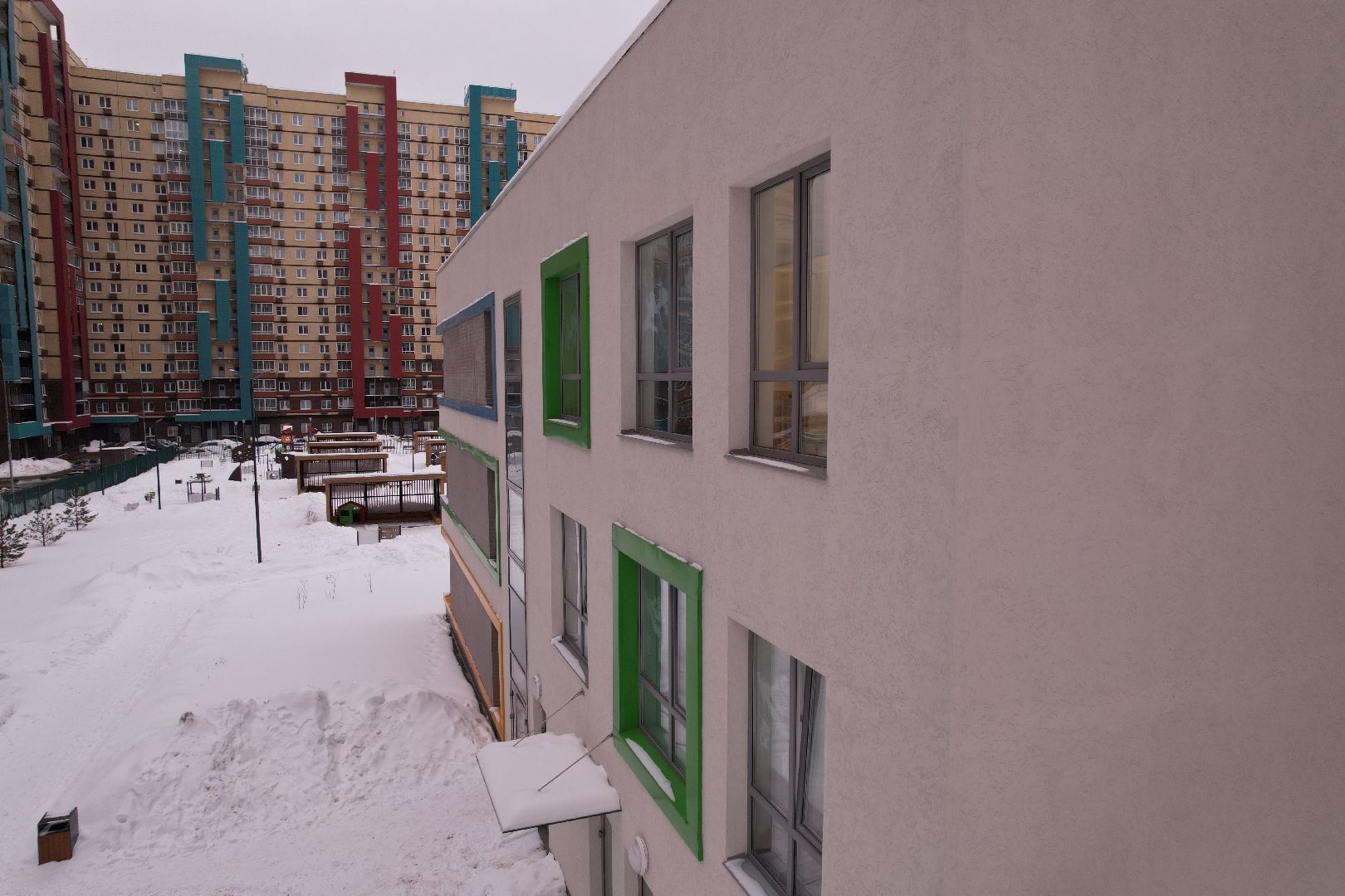 видео с коптера, детский сад,