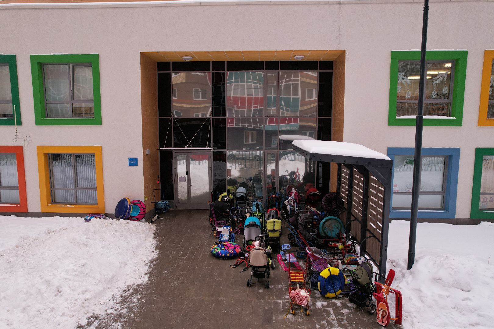 видео с коптера, детский сад,