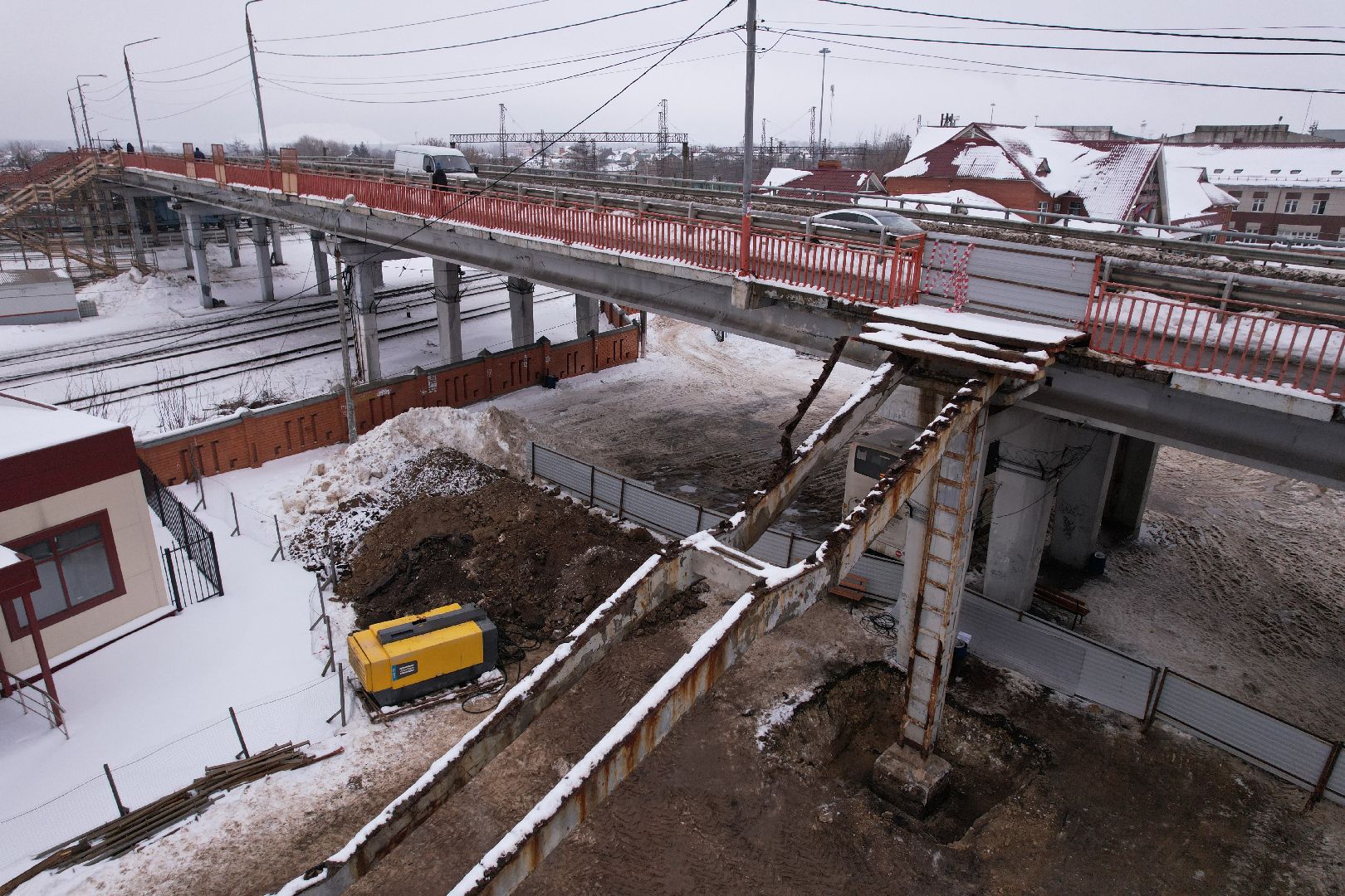 видео с коптера, путепровод 88 км,
