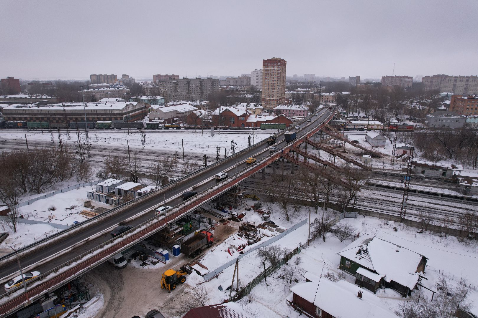 видео с коптера, путепровод 88 км,