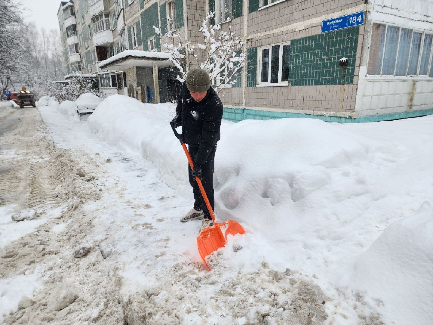 Солнечногорск, Снегопад, Уборка снега, МБУ, Рабочие,