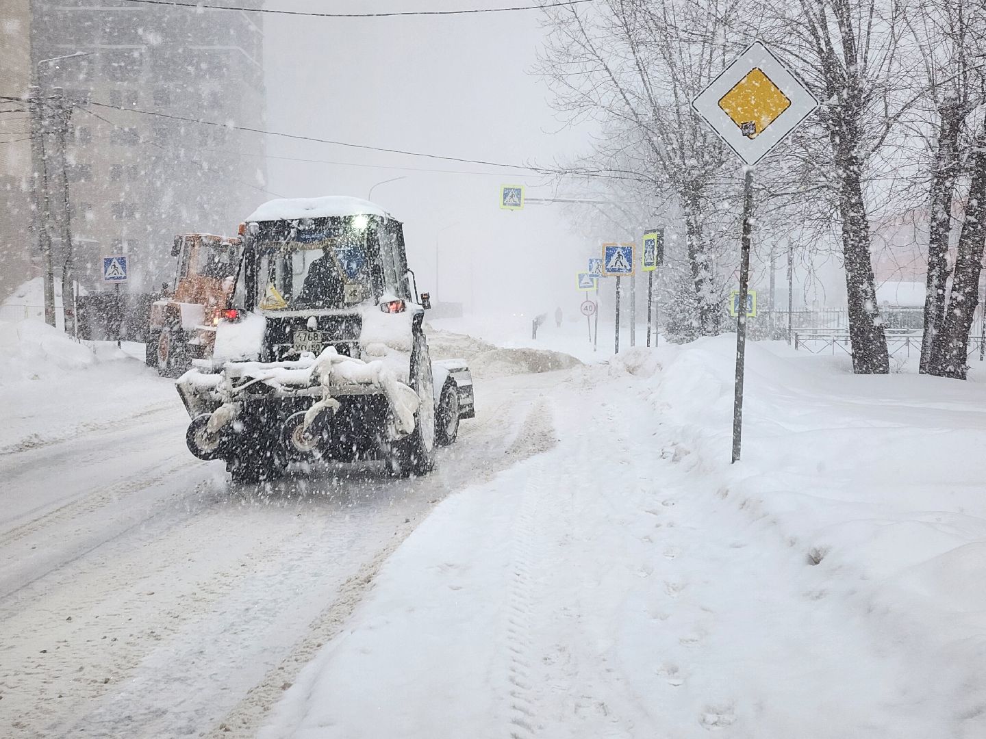 коммунальные службы, снегопад, циклон, Старая Купавна, Богородский городской округ,