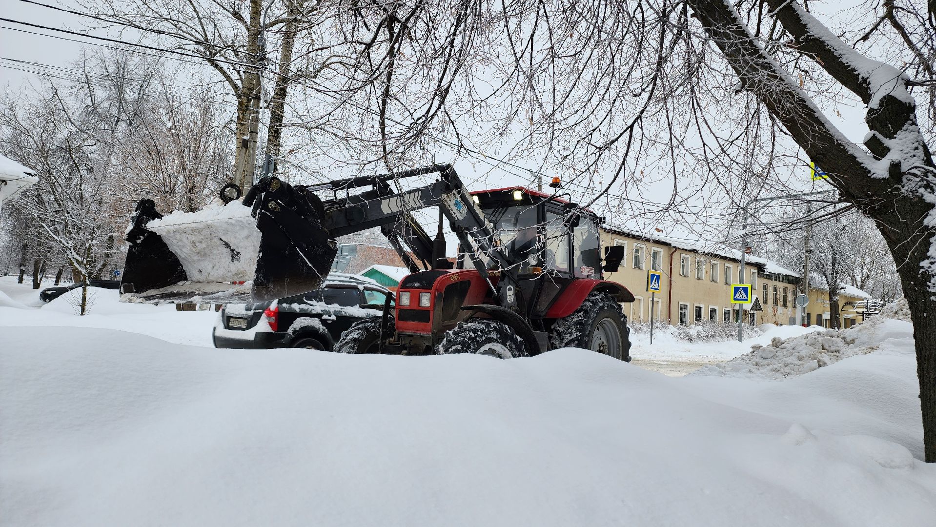 Егорьевск, снег, служба благоустройства, Подмосковье, Московская область,