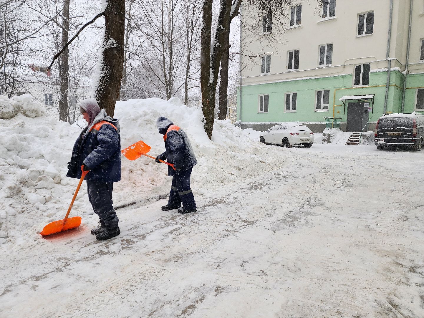 красноармейск, г.о. пушкинский, снегопад, уборка снега,