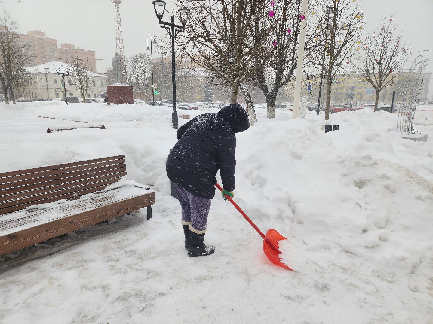 циклон ольга, снегопад, уборка снега,