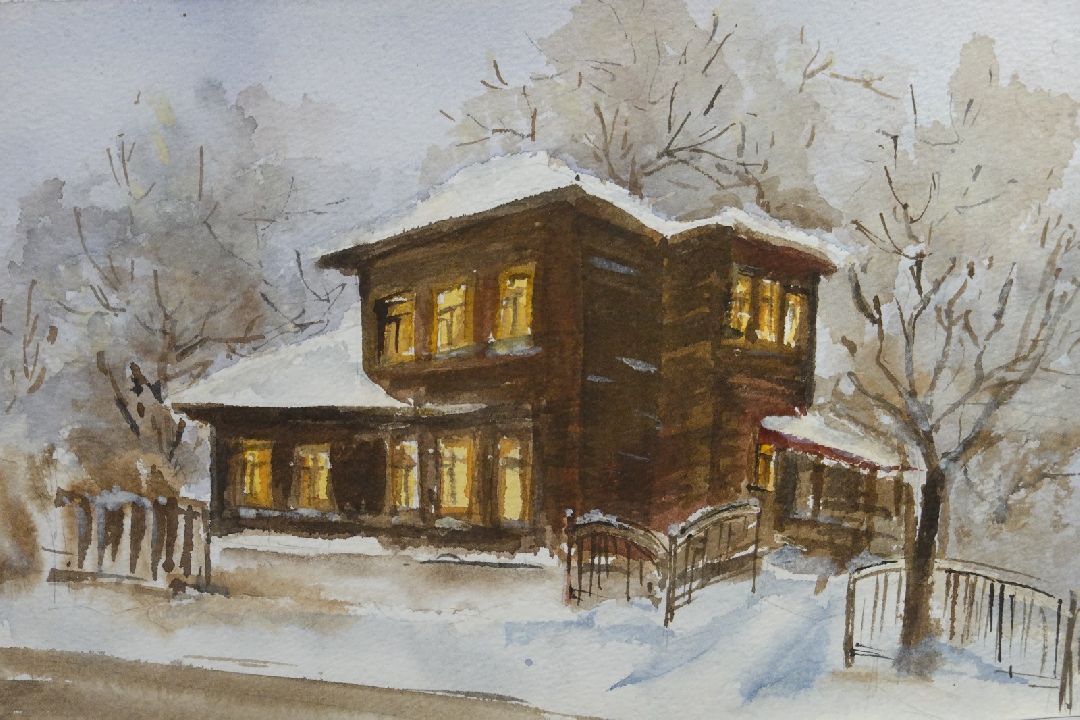 Выставка, Картины, Акварель