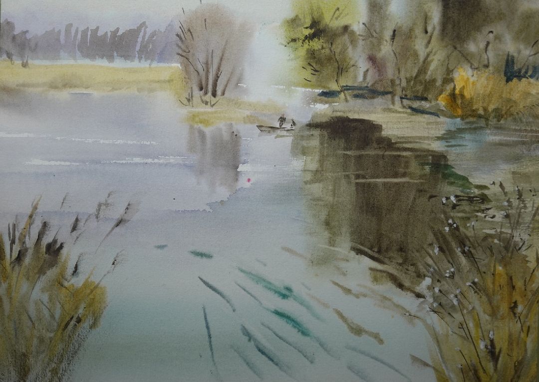 Выставка, Картины, Акварель