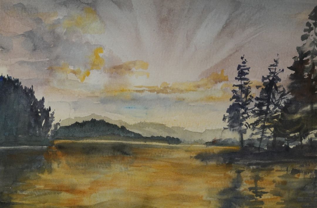 Выставка, Картины, Акварель