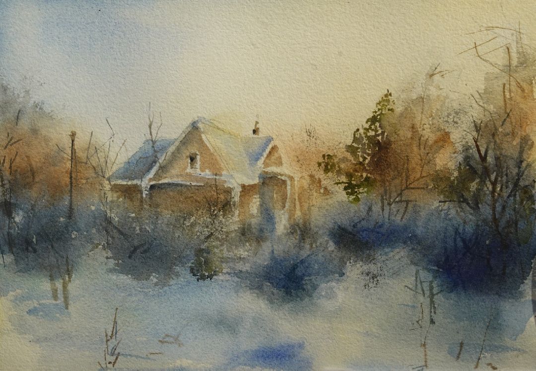 Выставка, Картины, Акварель