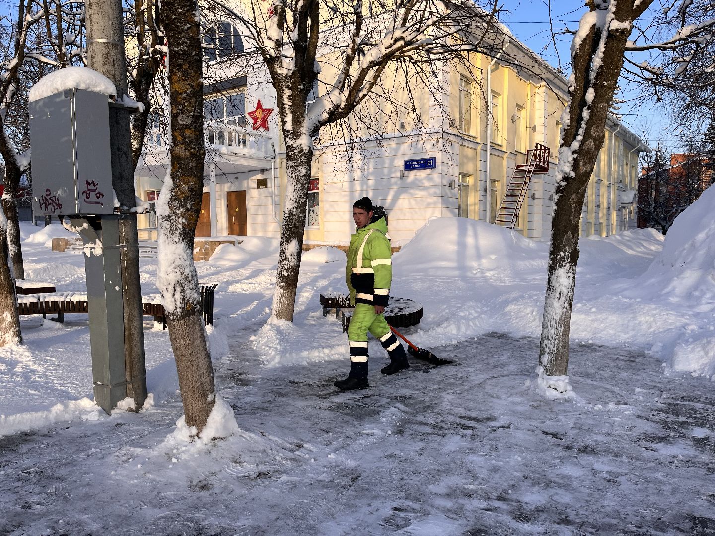 шаховская, снег, расчистка снега, комунальная техника,