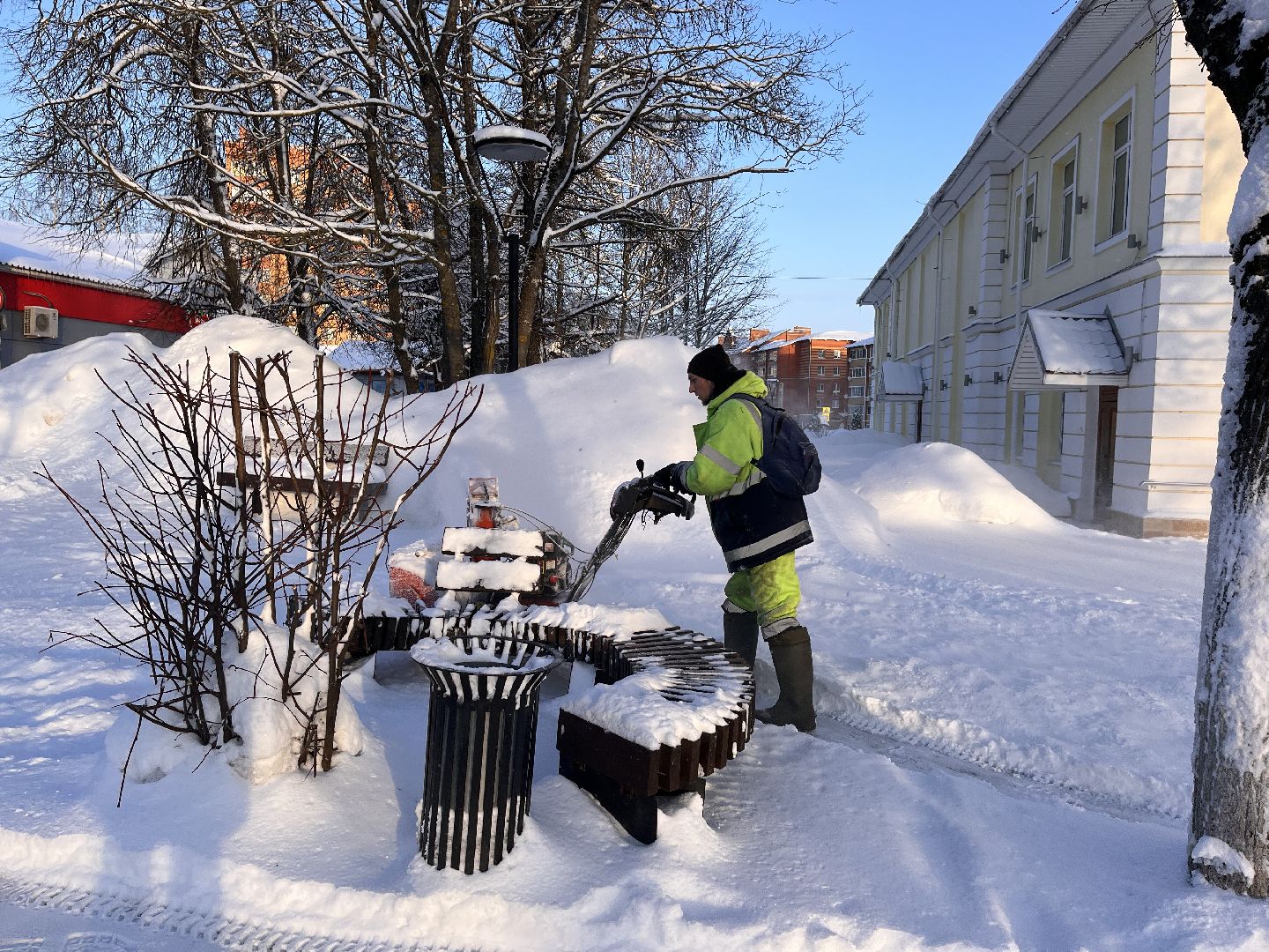 шаховская, снег, расчистка снега, комунальная техника,