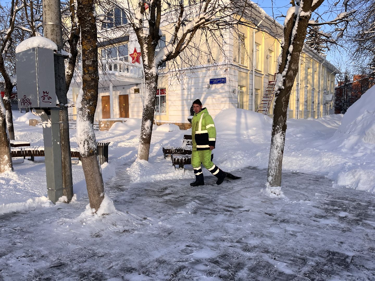 шаховская, снег, расчистка снега, комунальная техника,