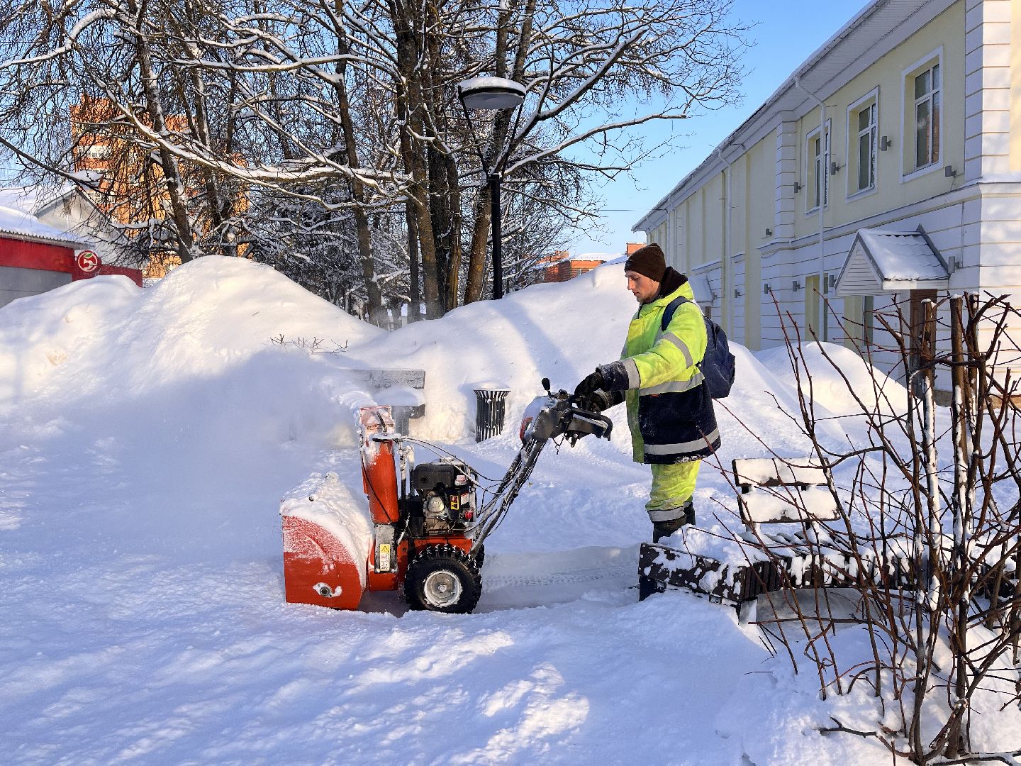 шаховская, снег, расчистка снега, комунальная техника,