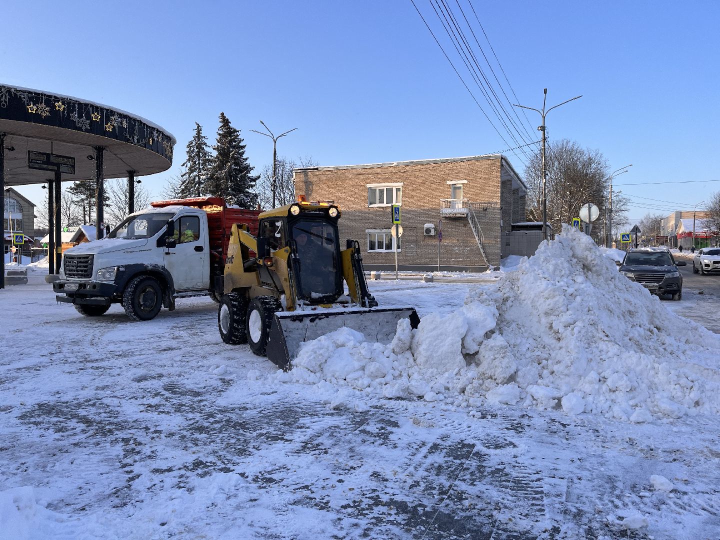 шаховская, снег, расчистка снега, комунальная техника,