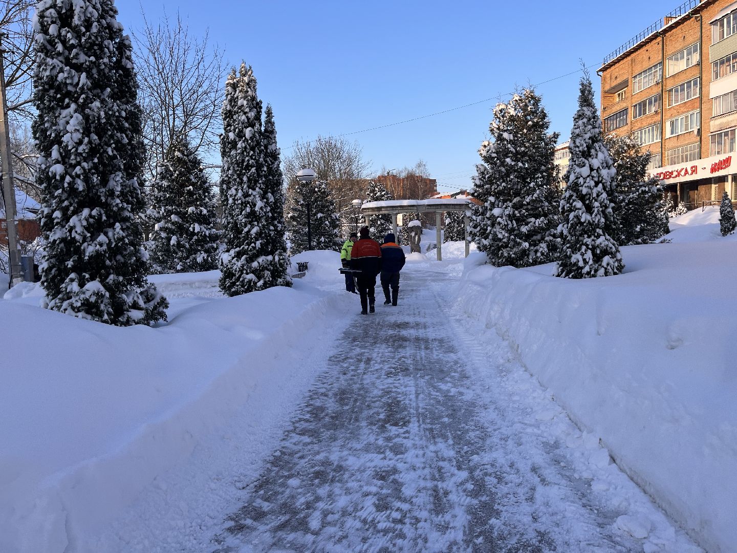 шаховская, снег, расчистка снега, комунальная техника,
