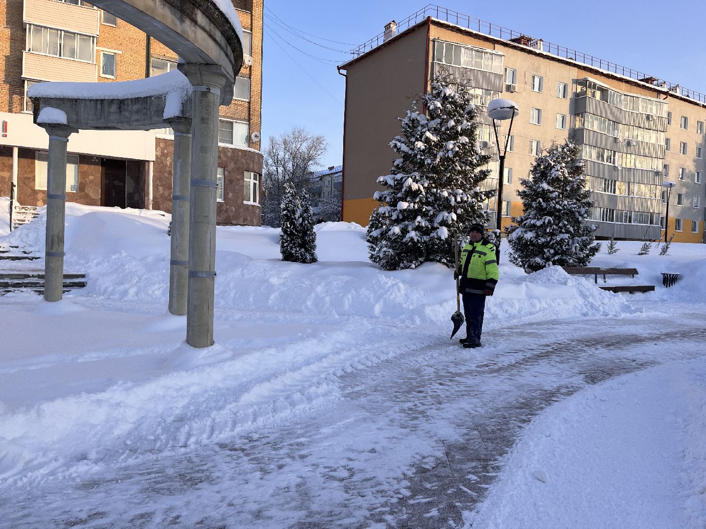 шаховская, снег, расчистка снега, комунальная техника,