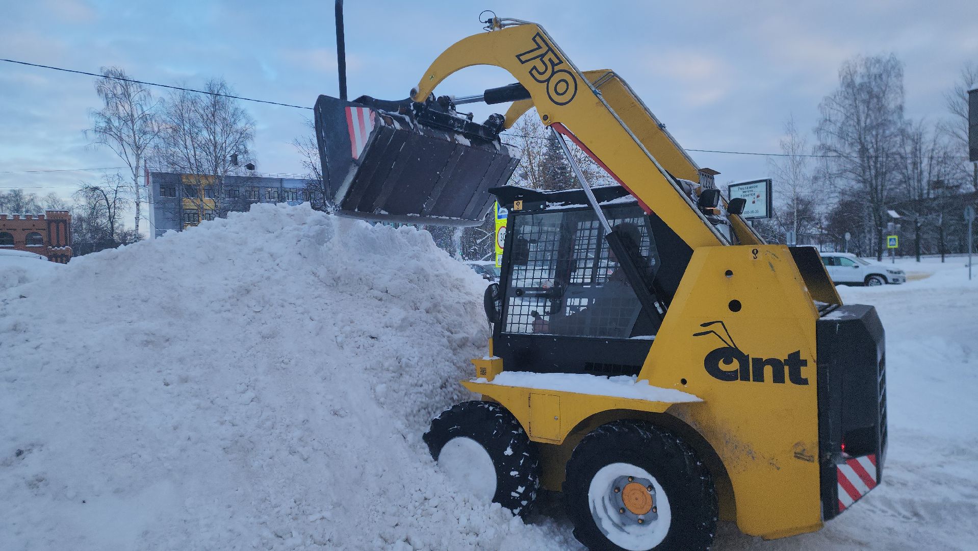 шатура, циклон ольга, уборка дворов, уборка снега,