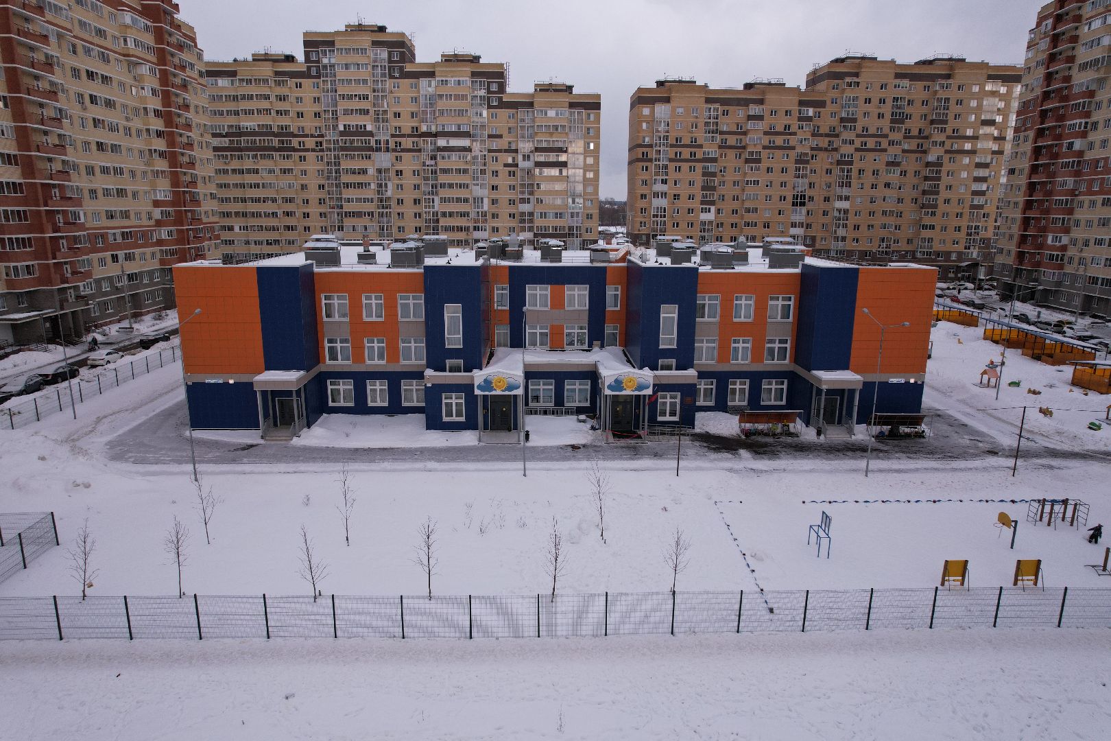 видео с коптера, детский сад,