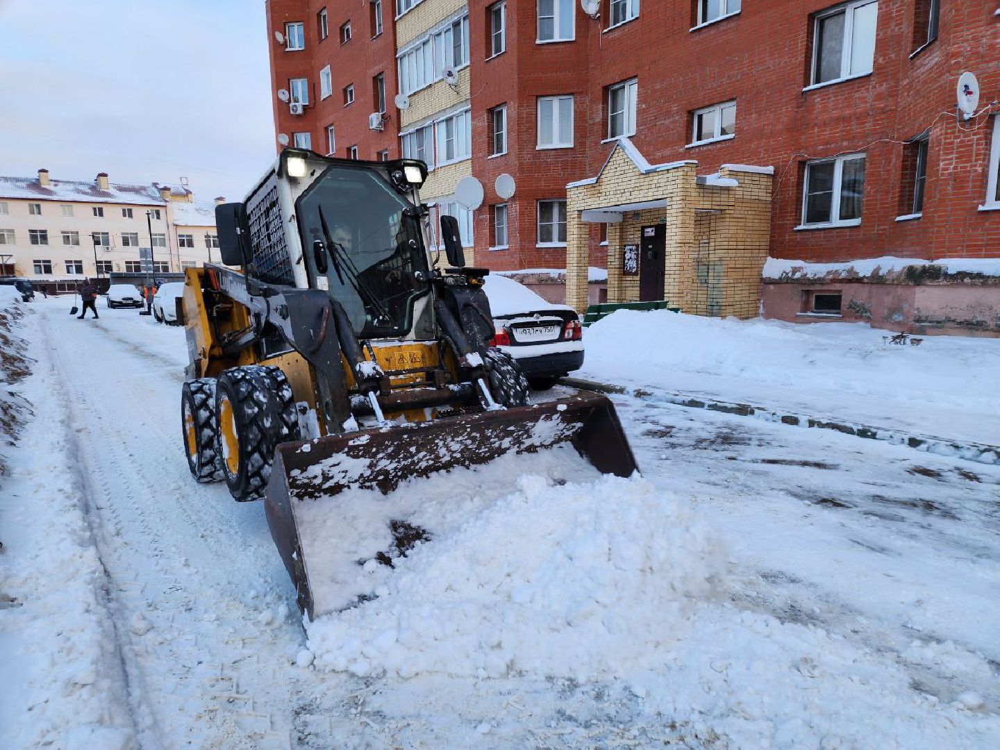 Серебряные Пруды, Циклон Ольга, снегопад, дворы, дороги,