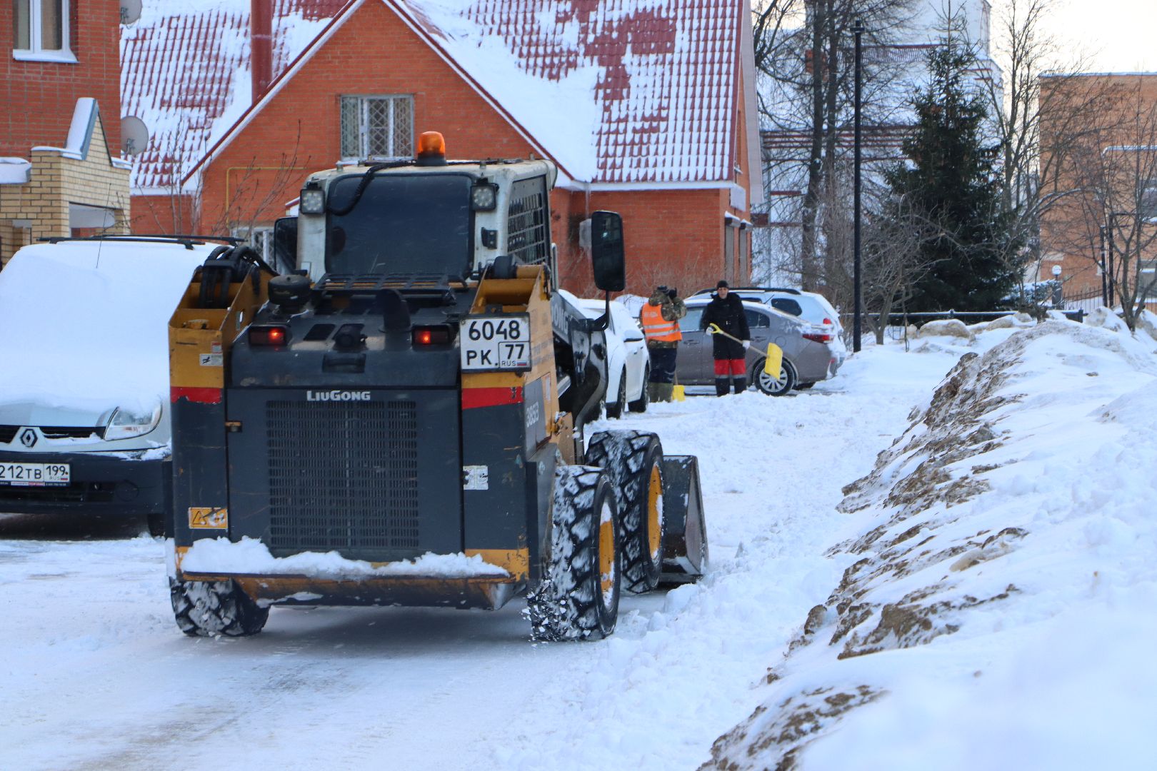 Серебряные Пруды, Циклон Ольга, снегопад, дворы, дороги,