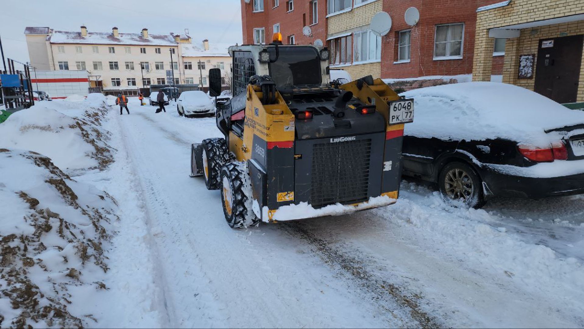 Серебряные Пруды, Циклон Ольга, снегопад, дворы, дороги,