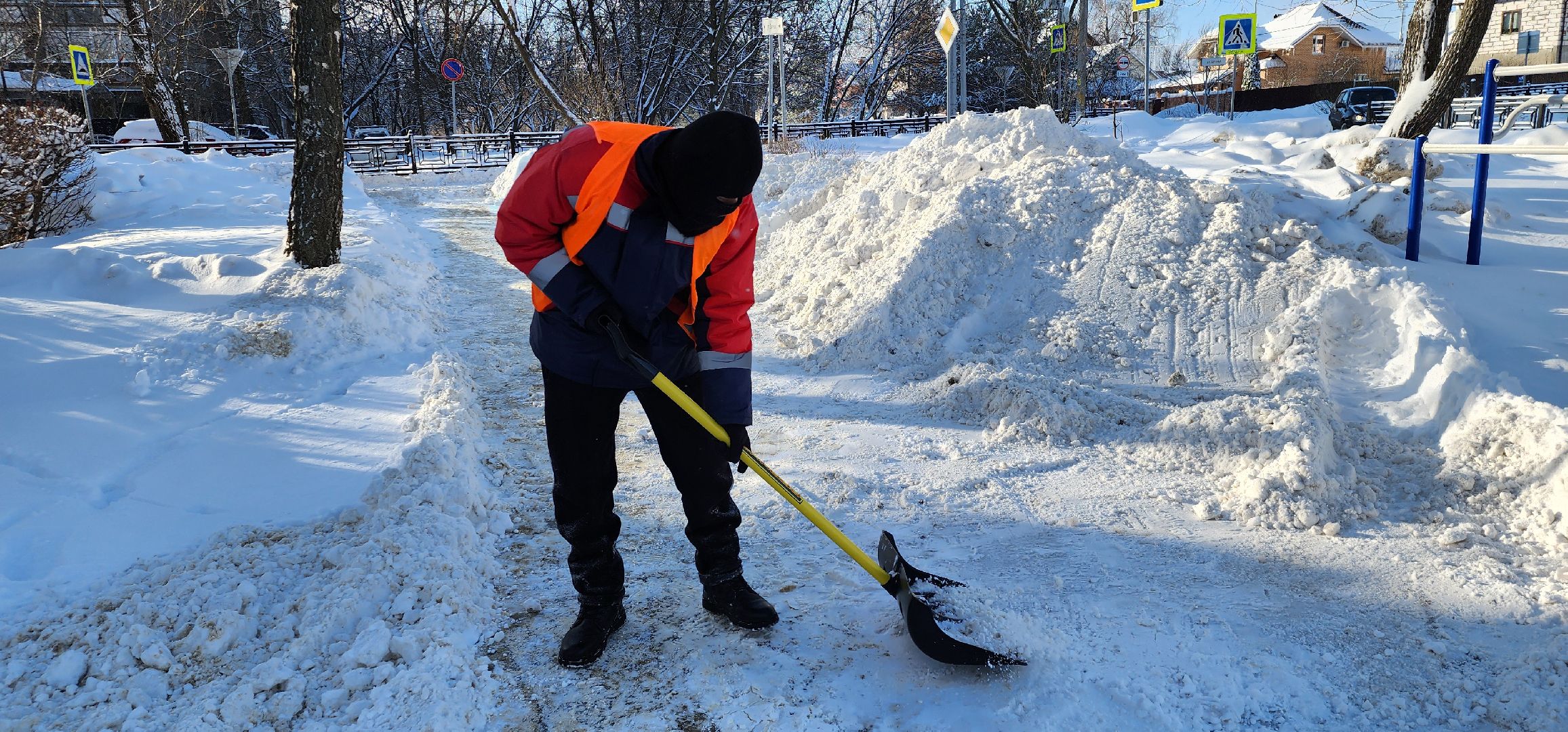 Циклон Ольга, уборка снега, Домодедово,