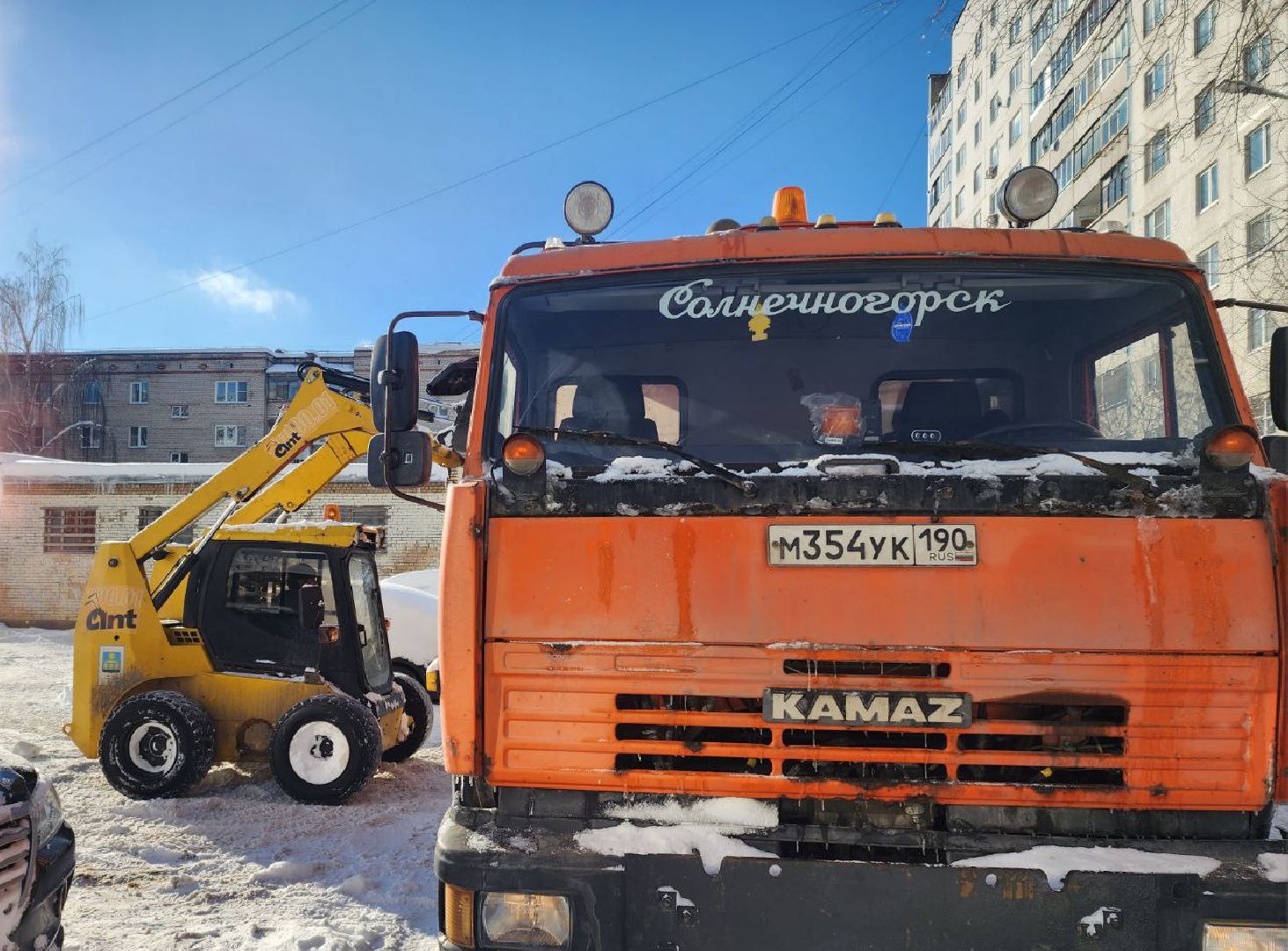 Солнечногорск, Уборка снега, Рабочие, Техника, Снегопад,