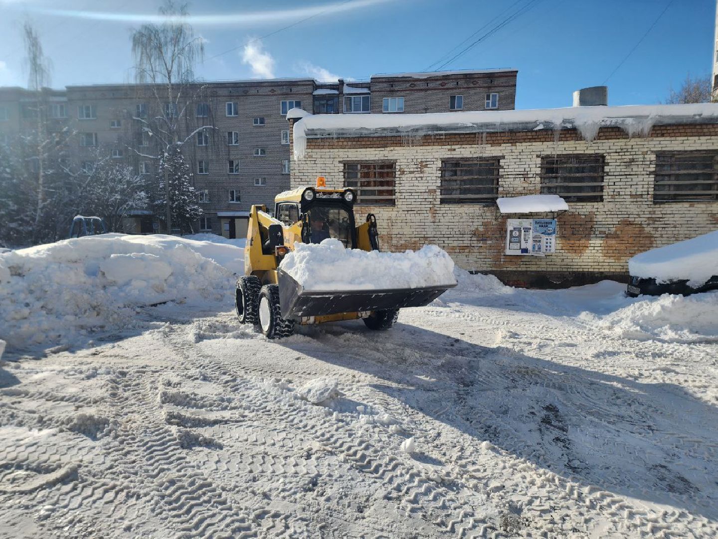 Солнечногорск, Уборка снега, Рабочие, Техника, Снегопад,
