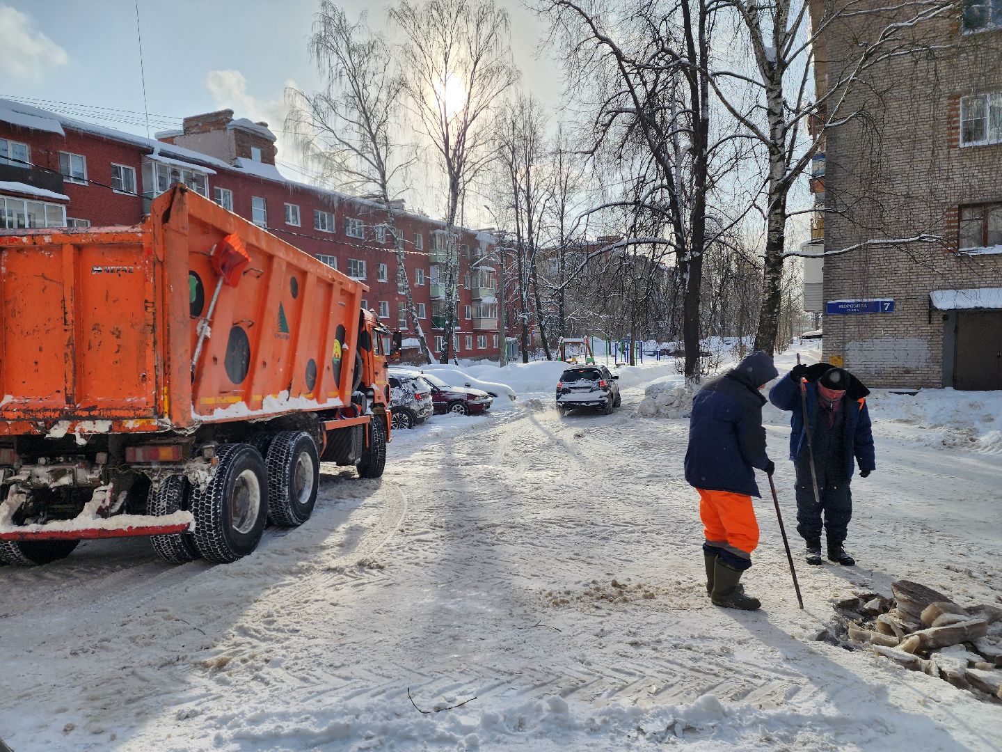 красноармейск, г.о. пушкинский, уборка дворов, вывоз снега,